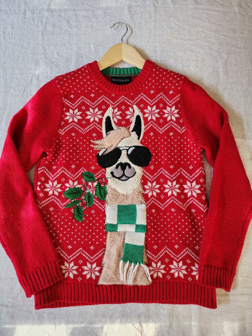 Blizzard Bay Llama Ugly Christmas Sweater (Kids L 14/16)